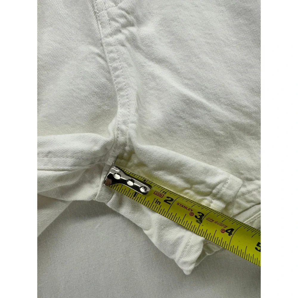 Uniqlo Jeans Womens 26 White‎ Belted High Waist Pleated Denim Shorts